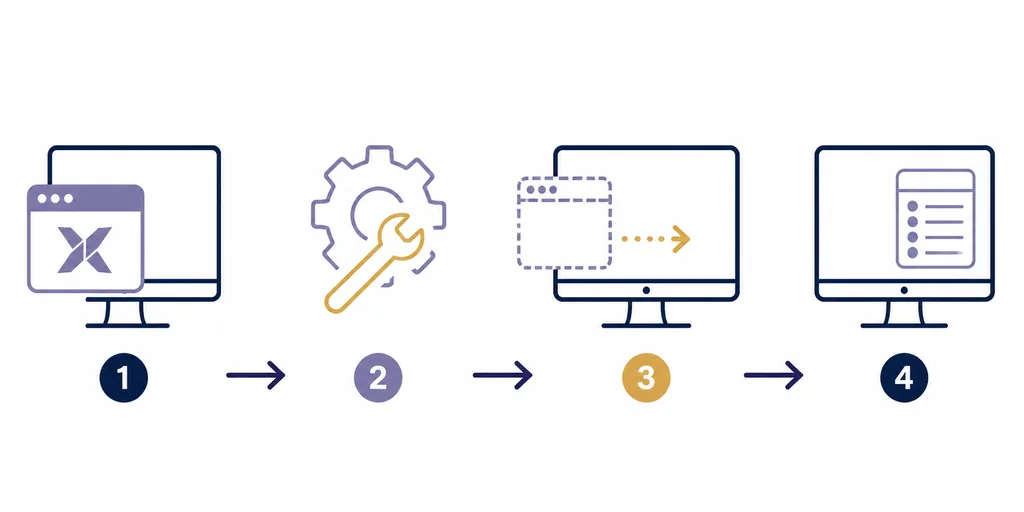 Editorial illustration of a plugin window being returned from an off-screen monitor to the main display